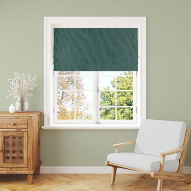 Dion Teal Green - Teal Plain Cotton Curtain Blind Fabric