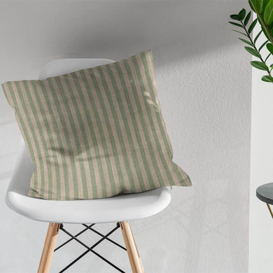 High-quality pencil stripe upholstery fabric in neutral tones for versatile home decor projects
