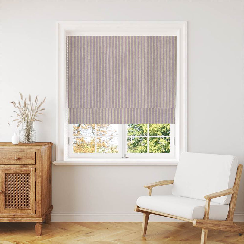 High-quality pencil stripe curtain fabric in a classic design, perfect for adding elegance to any room decor