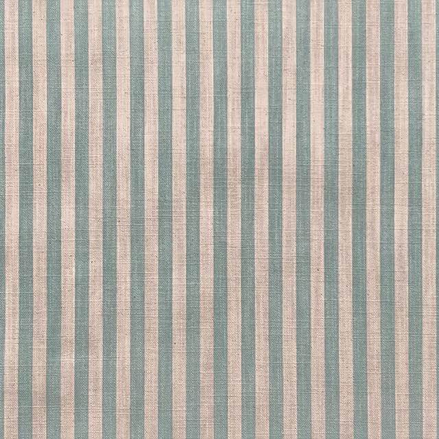 Pencil Stripe Verdigris - Striped Curtain Upholstery Fabric