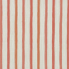 Plano Coral striped linen curtain fabric flat image, warm coral stripe fabric by the metre for curtains, Roman blinds and cushions