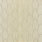 gold linen curtain fabric featuring delicate feathered plume design with soft tonal texture