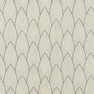 noir feather curtain fabric with fine art deco plume lines and vertical geometric pattern detail