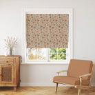 Poppy Rust Gold floral Roman blind in a warm yellow and rust palette for elegant interiors