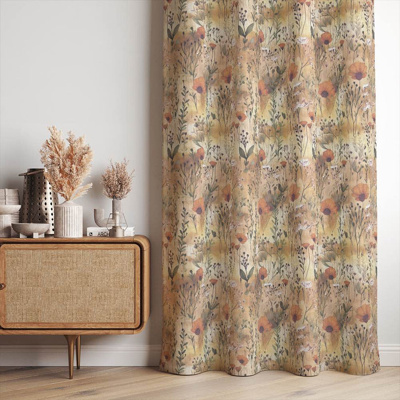 High-quality and durable Prairie Curtain Fabric in a beautiful floral print design, perfect for adding a touch of rustic charm to your home decor