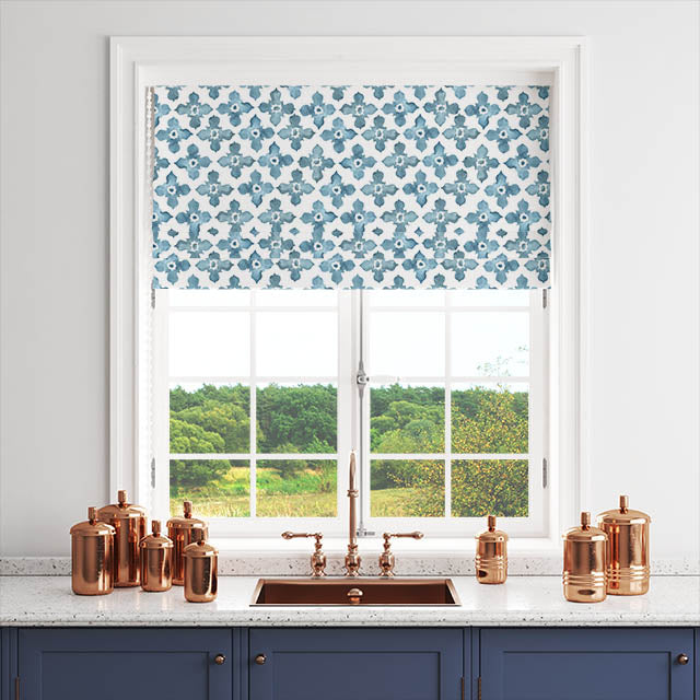 Rabat Cotton Curtain Fabric - Aegean