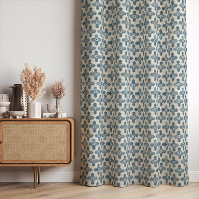 Rabat Aegean - Printed Linen Curtain Fabric