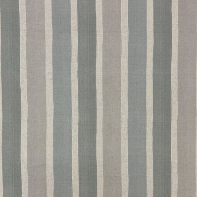 Raleigh Stripe Sage upholstery fabric with muted green and cream vertical stripes