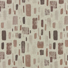 Ravenna patterned upholstery fabric flat view showing abstract geometric design in warm brown and neutral tones