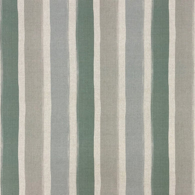 Rhode Island Sage Green striped upholstery fabric flat sample