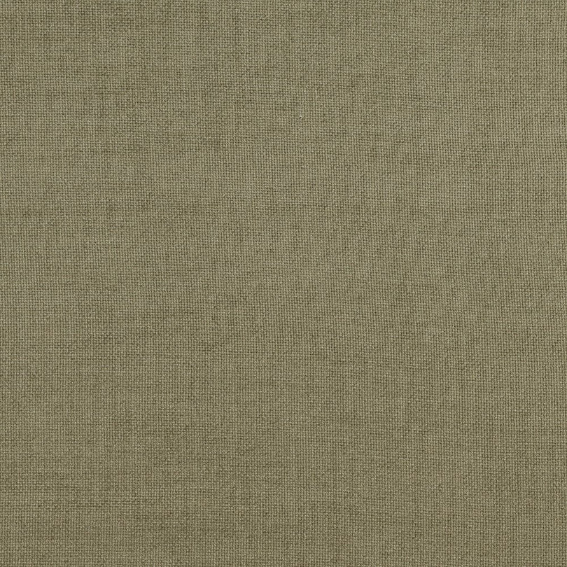 Muted green woven upholstery fabric with a fire-resistant treatment.