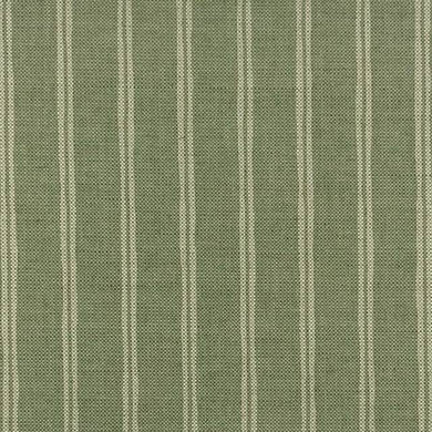 Blue and white Rowley Ticking Stripe Upholstery Fabric with classic pattern