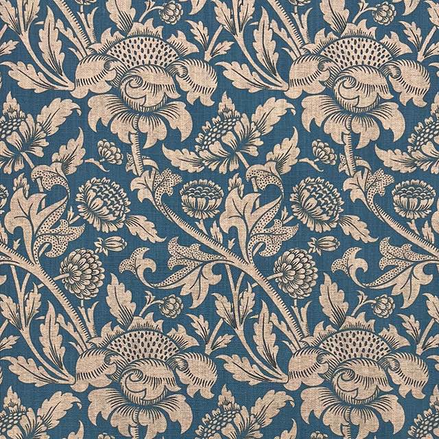  High-quality Ruskin Upholstery Fabric in royal blue with a luxurious sheen, ideal for sophisticated home decor projects