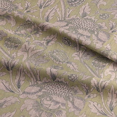 Dreamy Ruskin Curtain Fabric in a dreamy lavender with ethereal fairy tale motifs