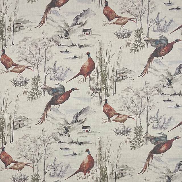 Rustic Retreat Upholstery Fabric | Bird Design | Countryside Fabric ...