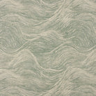 Wave style upholstery fabric flat view in green coastal tones with flowing abstract pattern