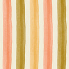 Salem Stripe Golden curtain fabric with warm ochre watercolour bands on white polyester cloth