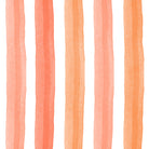 Salem Stripe Peach curtain fabric with gentle coral and peach watercolour stripes on white