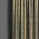 Shellwick Ebony Gold art deco linen curtain fabric made into statement curtain panels