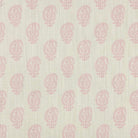 Blush pink paisley linen curtain fabric with a delicate small-scale Indian print