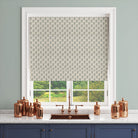 Fennel green paisley fabric shown as a made to measure Roman blind