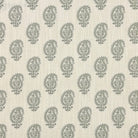 Buta Paisley green linen curtain fabric in fennel with a detailed small buta print