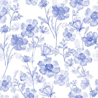 Soft Breeze Linen Curtain Fabric - Delph, a light blue fabric with subtle texture and elegant drape