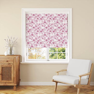 Soft Breeze Linen Curtain Fabric - Raspberry