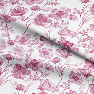 Soft Breeze Linen Curtain Fabric - Raspberry