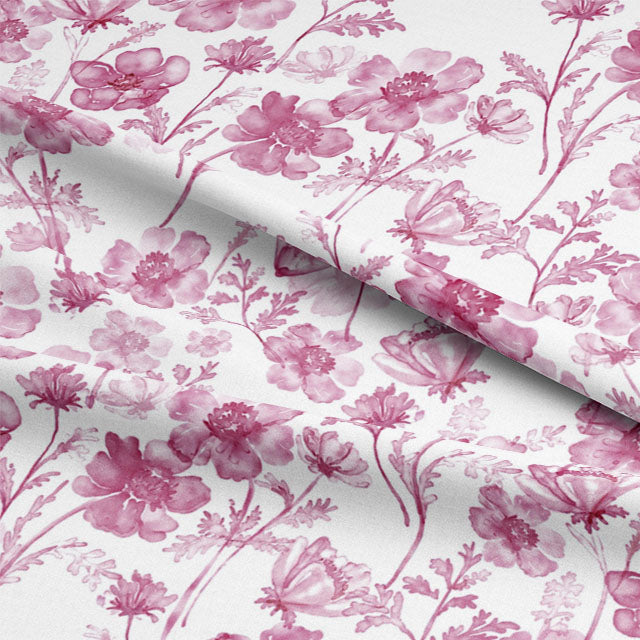 Soft Breeze Linen Curtain Fabric - Raspberry
