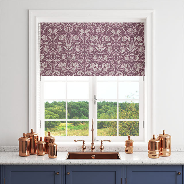 Sophia Linen Curtain Fabric - Augbergine, a beautiful and versatile choice for window treatments