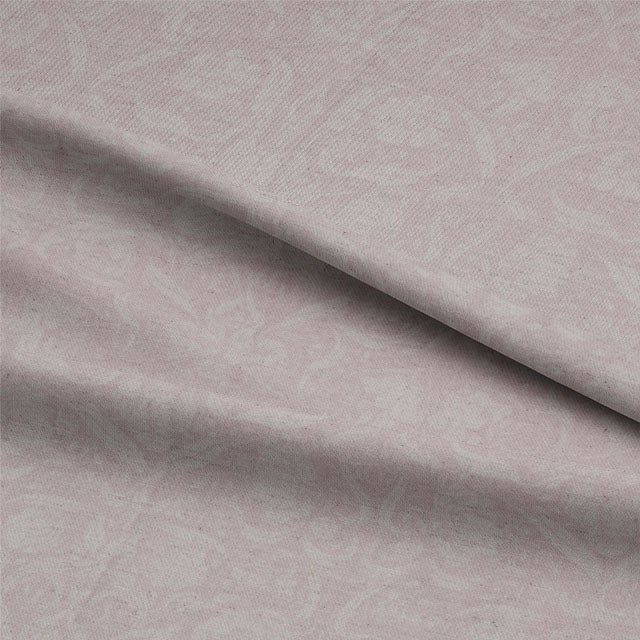 Close-up of Sophia Linen Curtain Fabric in Carnation, showcasing its delicate texture and beautiful color