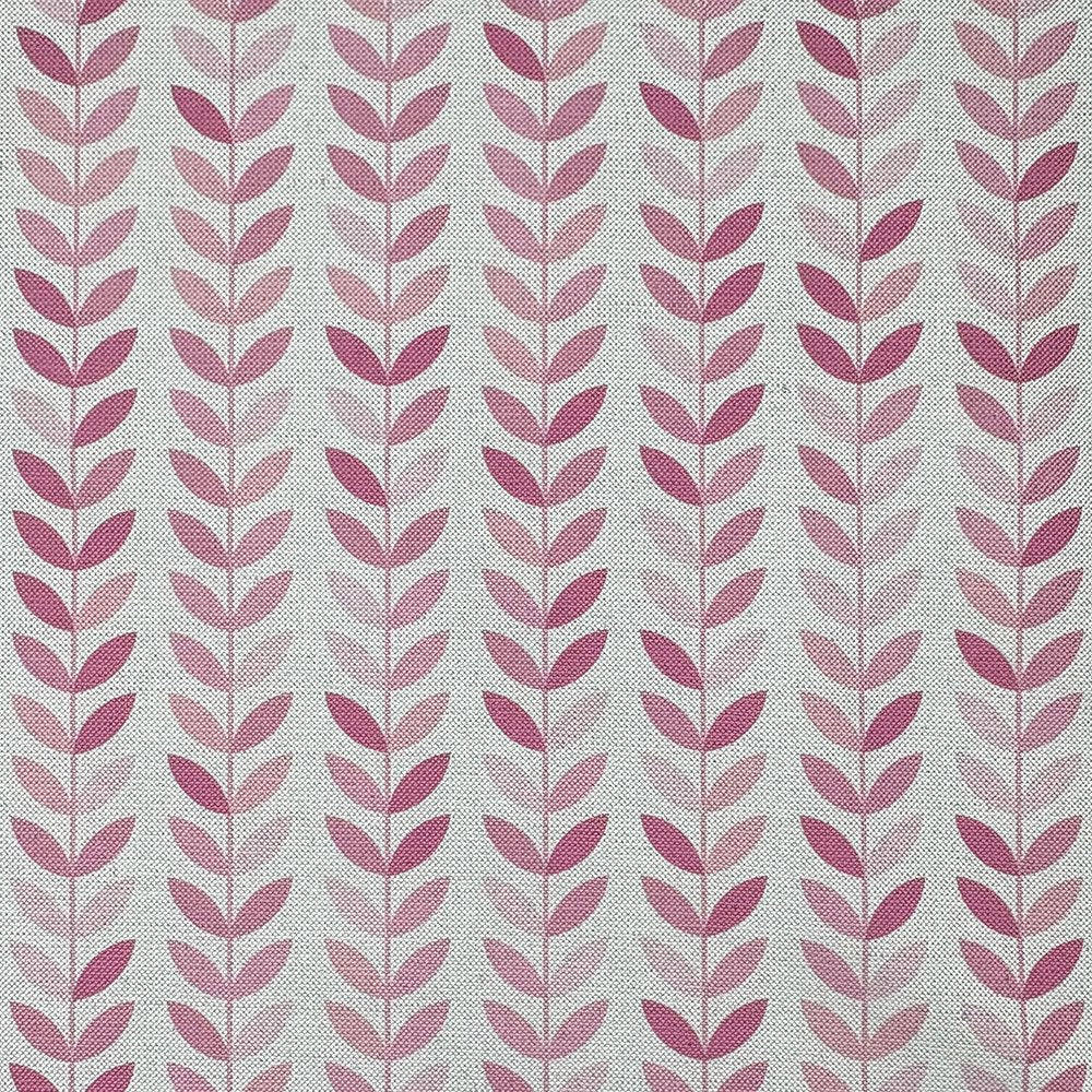 Stockholm Leaf Pink upholstery fabric – soft and stylish printed fabric for interiors.