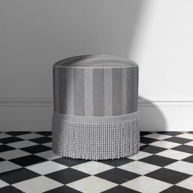 Suffolk Stripe Curtain Fabric - Grey
