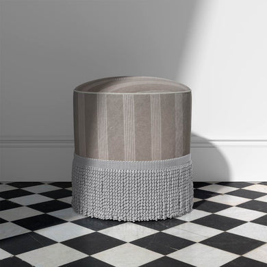 Suffolk Stripe Curtain Fabric - Pebble