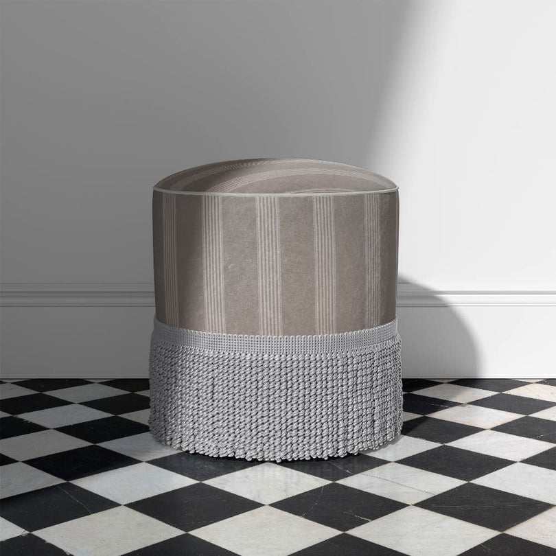 Suffolk Stripe Curtain Fabric - Pebble