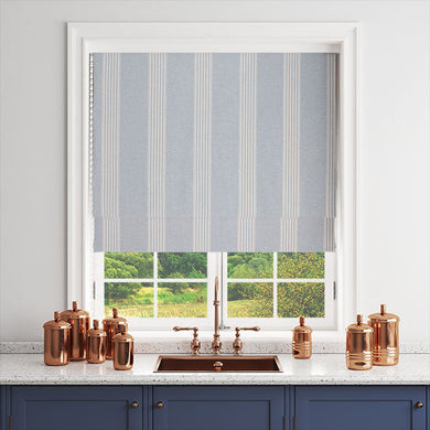Suffolk Stripe Upholstery Fabric - Sky Blue