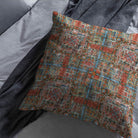 Tabriz Linen Curtain Fabric - Red draping beautifully, creating a stunning window treatment for any home