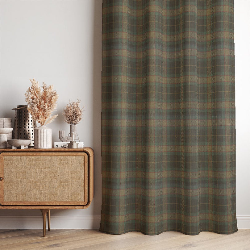 Tay Linen Plaid Curtain Fabric