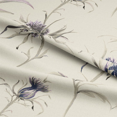 Thistle Cotton Curtain Fabric - Lilac