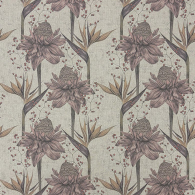 Thurston Floral Pink upholstery fabric flat swatch – floral patterned cloth