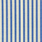 Flat image of Ticking Stripe Upholstery Fabric in Royal Blue with traditional ticking stripe pattern.