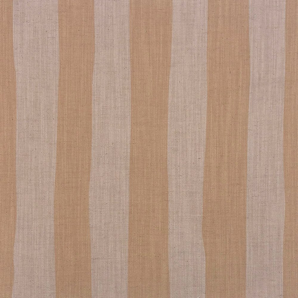 Flat image of Tirso Natural striped linen curtain fabric with subtle beige and cream stripes