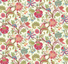Tree of Life Fabric - Ivory draped over a rustic wooden table