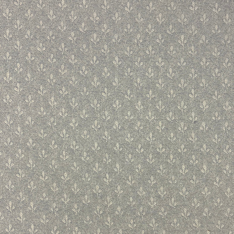 Treefoil leaf jacquard fire retardant upholstery fabric flat image in soft grey