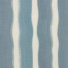 light blue striped curtain fabric with soft blended vertical stripes on linen curtain fabric
