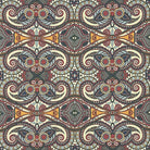 bold curtain fabric with detailed geometric pattern in earthy tones on linen blend curtain fabric
