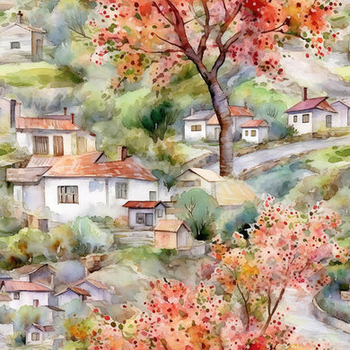 Tuscany Cotton Curtain Fabric - Flame