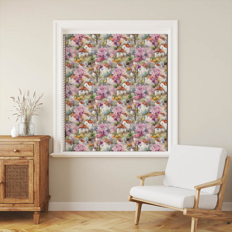 Tuscany Cotton Curtain Fabric - Pink