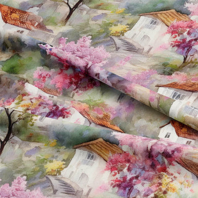 Tuscany Cotton Curtain Fabric - Pink